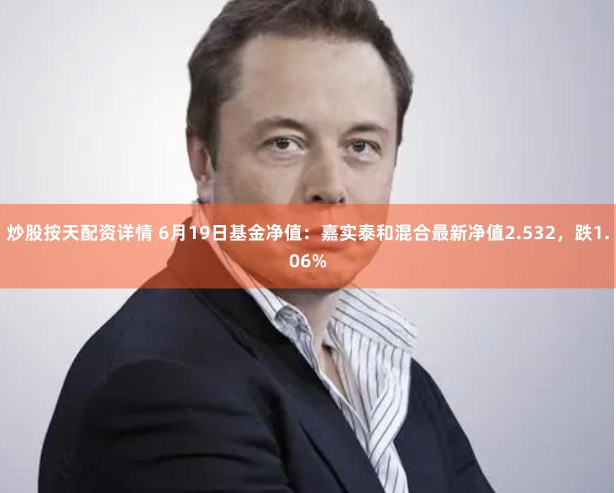 炒股按天配资详情 6月19日基金净值：嘉实泰和混合最新净值2.532，跌1.06%
