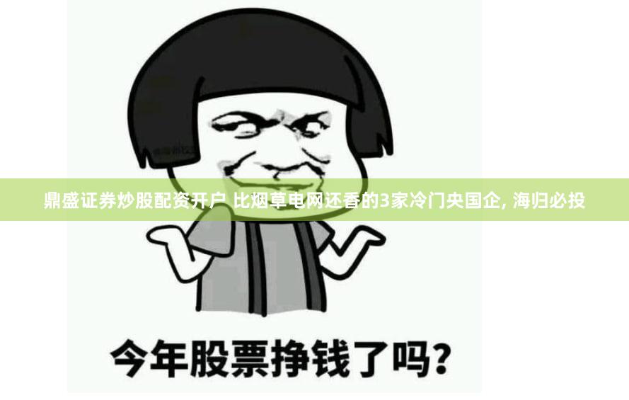 鼎盛证券炒股配资开户 比烟草电网还香的3家冷门央国企, 海归必投