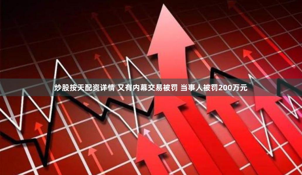 炒股按天配资详情 又有内幕交易被罚 当事人被罚200万元